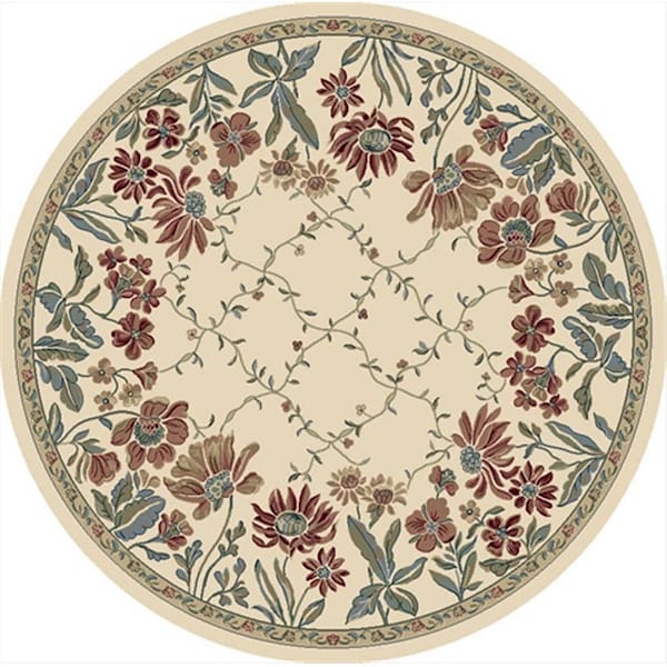 Dynamic Rugs Ancient Garden 7.10 Round 57084-6464 Rug - Ivory ANR8570846464 - main